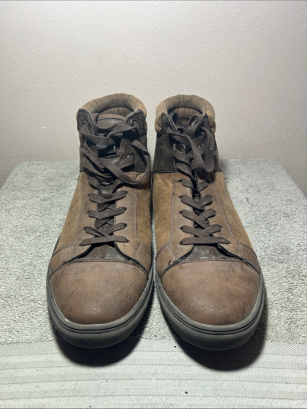 Guess Men's Brown High-Top Casual Sneakers
